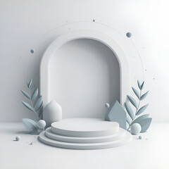 clean white podium beautiful background