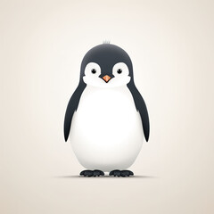 minimalist poster a single penguin, illustration