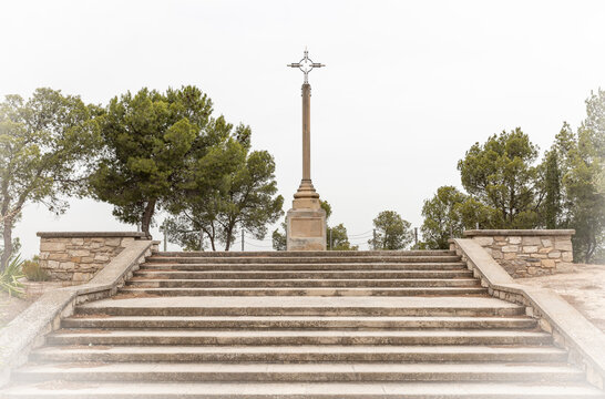 monument to the memory of the immolated Piarist religious - park of Sant Eloi in Tarrega, Province of Lleida, Catalonia, Spain