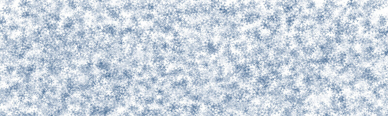 Random falling snow flakes wallpaper. Snowfall dust freeze sky, blue background. Many snowflakes...