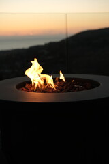 fire in the fireplace