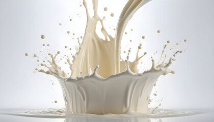 Milk/Cream Splash on White Background.