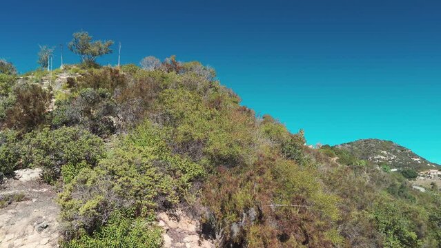 Hlls and mountains in Santa Barbara County, California on sunny day