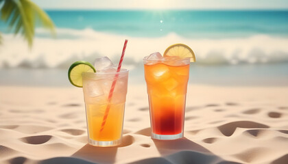 Summer drink on beach