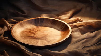 Organic Wooden Plate with Warm Light