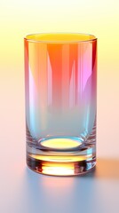 Fondo de geometría de vaso de vidrios con reflejos coloridos. Ilustración 3d. Aplicable para móvil. Generado por IA. - obrazy, fototapety, plakaty