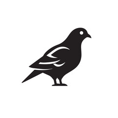 Pigeon in cartoon, doodle style. Isolated 2d vector illustration in logo, icon, sketch style, Eps 10, black and white. AI Generative