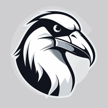 recommend clip art: Albatross in cartoon, doodle style. Isolated 2d vector illustration in logo, icon, sketch style, Eps 10, black and white. AI Generative