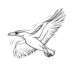 Albatross in cartoon, doodle style. Isolated 2d vector illustration in logo, icon, sketch style, Eps 10, black and white. AI Generative