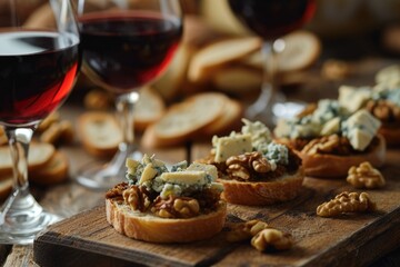 Sommelier's Palette: Unlocking the Secrets of Wine Tasting - A Culinary Extravaganza as Blue Cheese Finds Its Perfect Match in the Expertly Paired Wines.