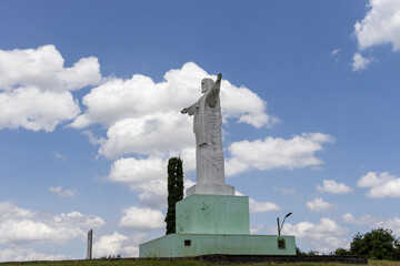 Castro Paraná Brazil Public statue of Christ on top of the hill on a sunny day PR Parana