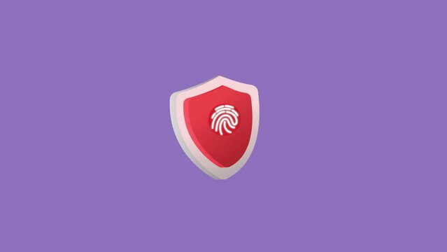Animated finger print cyber secure. Digital authentication scan with finger print animation.