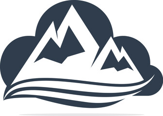 Mountain and outdoor adventures vector logo design.