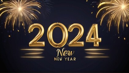 Happy new year 2024 gold 