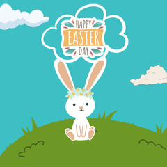 Obraz na płótnie Canvas Easter card with bunny 2024
