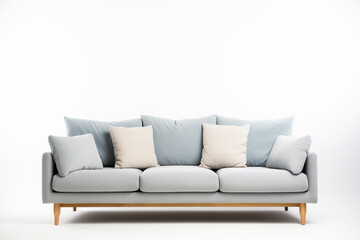 Minimalist yet elegent sofa on a white background