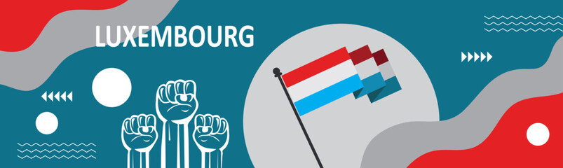 Luxembourg national day banner design. Happy holiday. Independence and freedom day. Celebrate annual.banner, template, background. Vector illustration.eps - obrazy, fototapety, plakaty