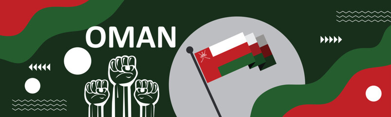  Oman national day banner, Happy holiday. Independence and freedom day.Poster, banner, template vector design..eps