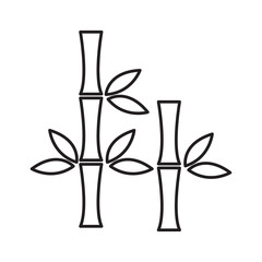 Fototapeta na wymiar Bamboo tree icon, simple flat liner illustration on white background..eps