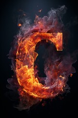 Fototapeta premium A flaming capital letter C in Serif font.