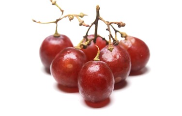 bunch of grapes on a white background