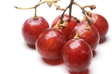 bunch of grapes on a white background