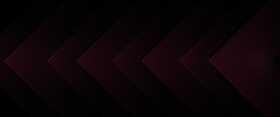 Black and red vector abstract modern futuristic 3D line banner with shapes Modern lines pattern futuristic technology concept banner for cover, poster, presentation, website