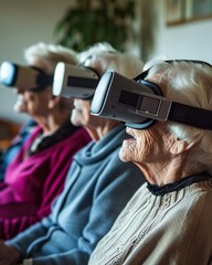 Immersive Elderly Care: Seniors Embrace Futuristic VR Experience in a Nursing Home Setting. Generative AI
