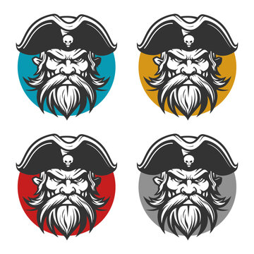 Pirate Illustration Clip Art Design Shape. Corsair Silhouette Icon Vector.