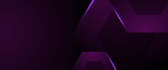 Black and purple violet vector 3D abstract line modern tech futuristic glow banner. Modern shiny lines futuristic technology pattern for poster, banner, brochure, corporate, website
