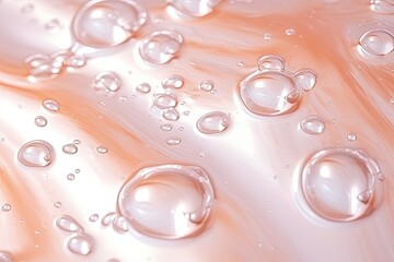 Fototapeta premium Transparent, bubbly gel for skincare - a clear liquid cosmetic item.