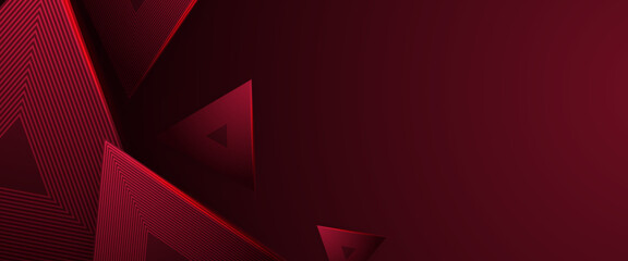 Black and red vector abstract modern futuristic 3D line banner with shapes. Modern shiny lines futuristic technology pattern for poster, banner, brochure, corporate, website