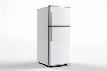 Isolated white refrigerator on a white background.