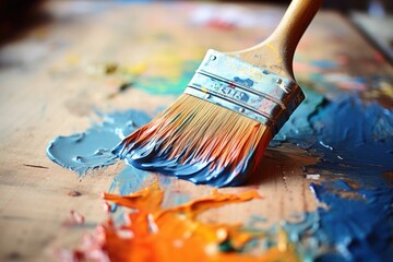 Fototapeta premium White background with isolated paintbrushes.