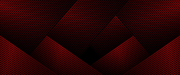 Black and red vector glowing tech geometric 3D line modern abstract banner Elegant modern futuristic design with shiny lines pattern for banner, brochure, cover, flyer, poster