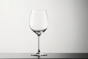 Wine glass devoid of contents.