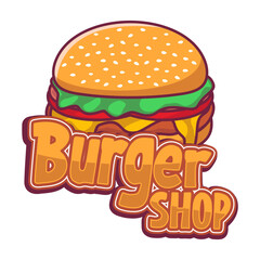 Vector burger mascot logo template