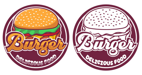 Vector burger mascot logo template