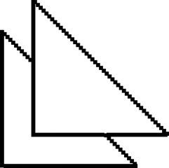 Pixel triangle logo, icon, symbol. Geometric shape