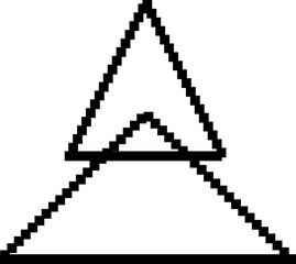 Pixel triangle logo, icon, symbol. Geometric shape
