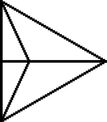 Pixel triangle logo, icon, symbol. Geometric shape