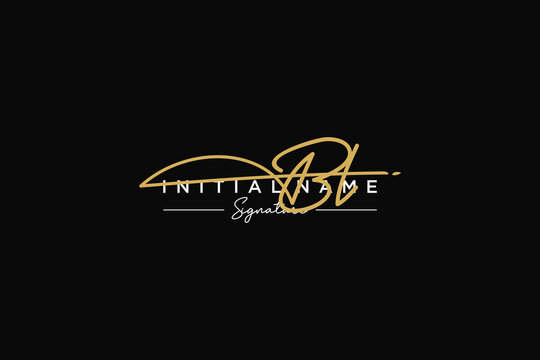 Initial BL signature logo template vector. Hand drawn Calligraphy lettering Vector illustration.