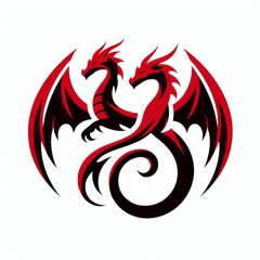 Fototapeta premium dragon tattoo design, black and white tattoo dragon, icon dragon, logo dragon, logo dragon black and white, symbol dragon