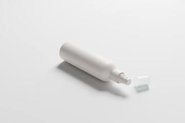 Tall White Plastic Body Spray Bottle Mockup