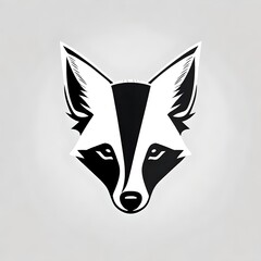 Aardwolf vector-style logo art with Sharp lines and solid color