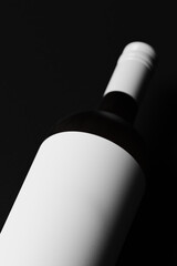 Fototapeta premium Dark Themed Wine Bottle Close-Up Mockup 