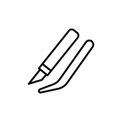 Fototapeta premium Tweezers outline icons, minimalist vector illustration ,simple transparent graphic element .Isolated on white background