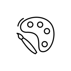 Paint brush outline icons, minimalist vector illustration ,simple transparent graphic element .Isolated on white background