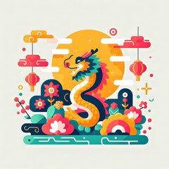 chinese new year dragon, dragon Chinese New Year celebration, wallpaper dragon Chinese New Year celebration with cloud