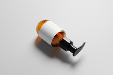 Small Amber Glass Cosmetic Pump Bottle